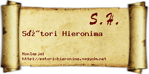 Sátori Hieronima névjegykártya